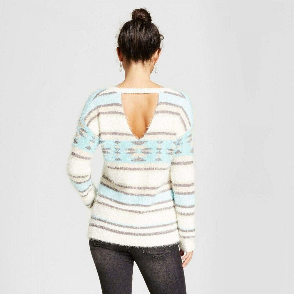 NEW Xhilaration Striped Aztec Pullover Sweater XL - Picture 2 of 8